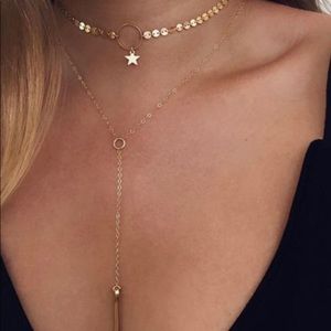 Chocker long layer necklace